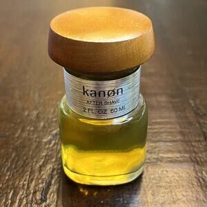 Vintage Kanon Aftershave 2 fl oz Men's Cologne Splash Glass Bottle Wood Cap